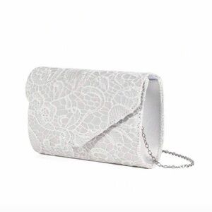 Elegant White Lace Clutch